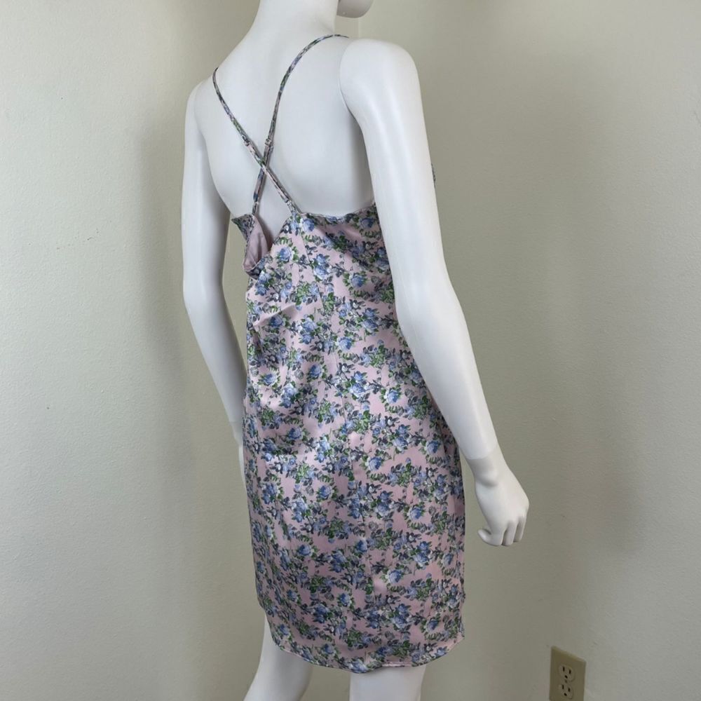 Endless Rose Woman's Size L Pink Floral Satin Mini NEW Dress Sleeveless Party - Picture 12 of 16